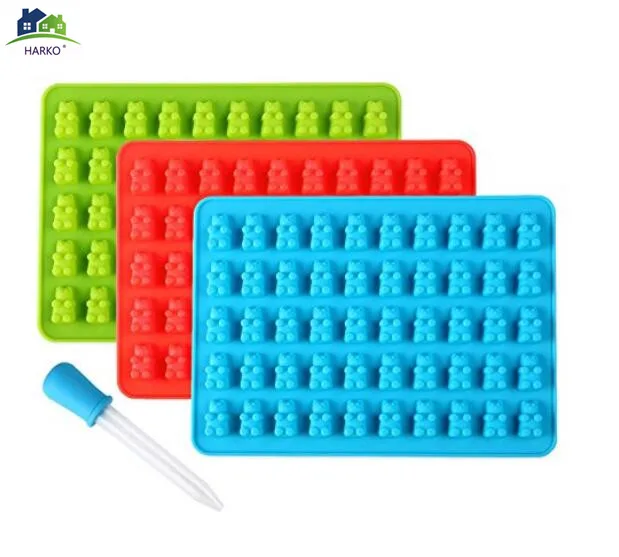 New DIY 1 Set 50 Cavity Silicone Gummy Bear Chocolate Mold Candy Maker Ice Tray Jelly Moulds Kitchen Pastry Tools Baking Mold
New DIY 1 Set 50 Cavity Silicone Gummy Bear Chocolate Mold Candy Maker Ice Tray Jelly Moulds Kitchen Pastry Tools Baking Mold