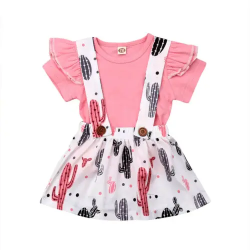 Girl Clothes Sweet Toddler Baby Girls Short Sleeve Tops Tee Coral cactus Print Skirts 2pcs Outfit Clothes T shirt Set
Girl Clothes Sweet Toddler Baby Girls Short Sleeve Tops Tee Coral cactus Print Skirts 2pcs Outfit Clothes T shirt Set