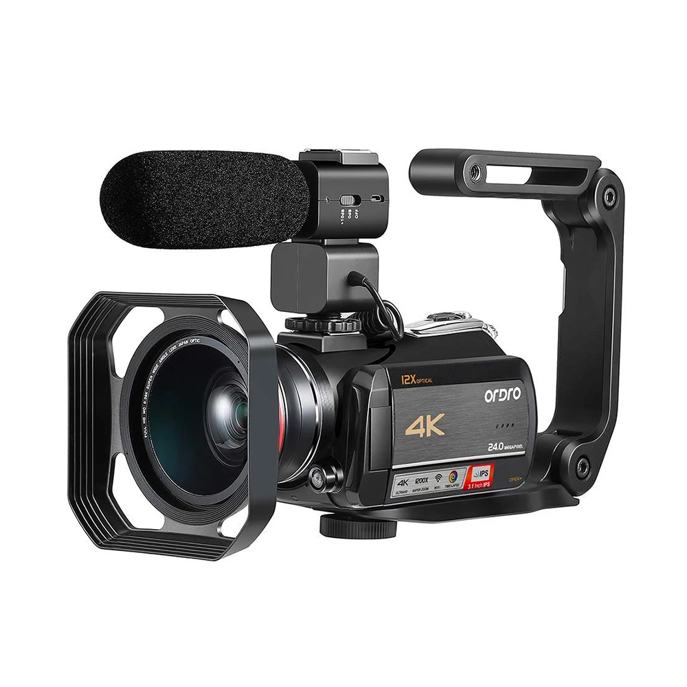

ORDRO AC5 4K WiFi Digital Video Camera Camcorder Recorder DV 24MP 3.1" IPS Touchscreen 12X Optical Zoom Time-Lapse Anti-shake