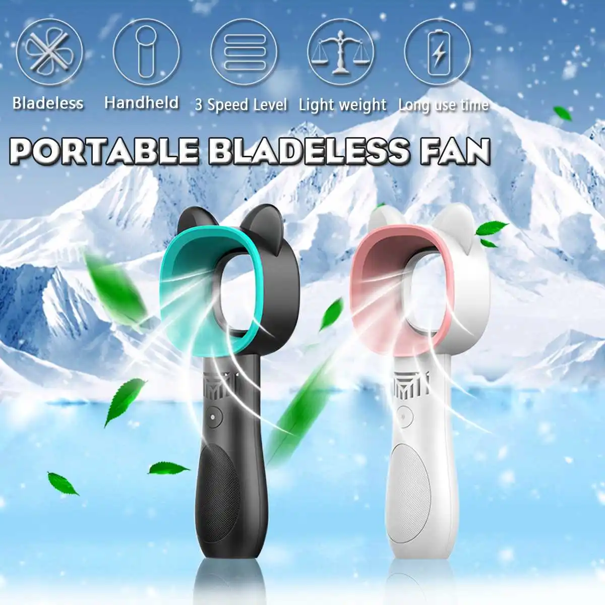 Portable USB rechargeable Outdoor Cartoon Bladeless Fan Mini Handheld With Base Foundation Standing On Table 3 Fan Speed Level
Portable USB rechargeable Outdoor Cartoon Bladeless Fan Mini Handheld With Base Foundation Standing On Table 3 Fan Speed Level