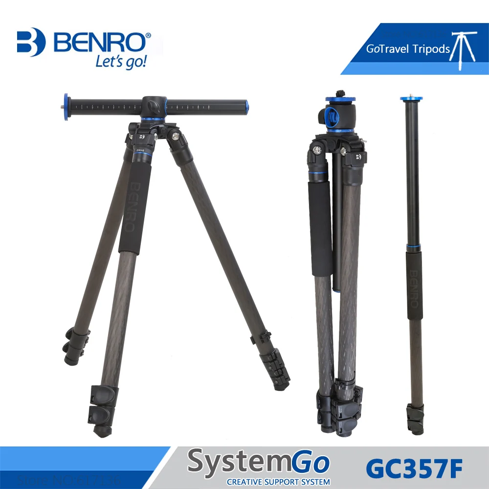 

Benro GC357F Tripod Carbon Fiber Camera Monopod Tripods For Camera 3 Section Carrying Bag Max Loading 20kg DHL Free Shipping