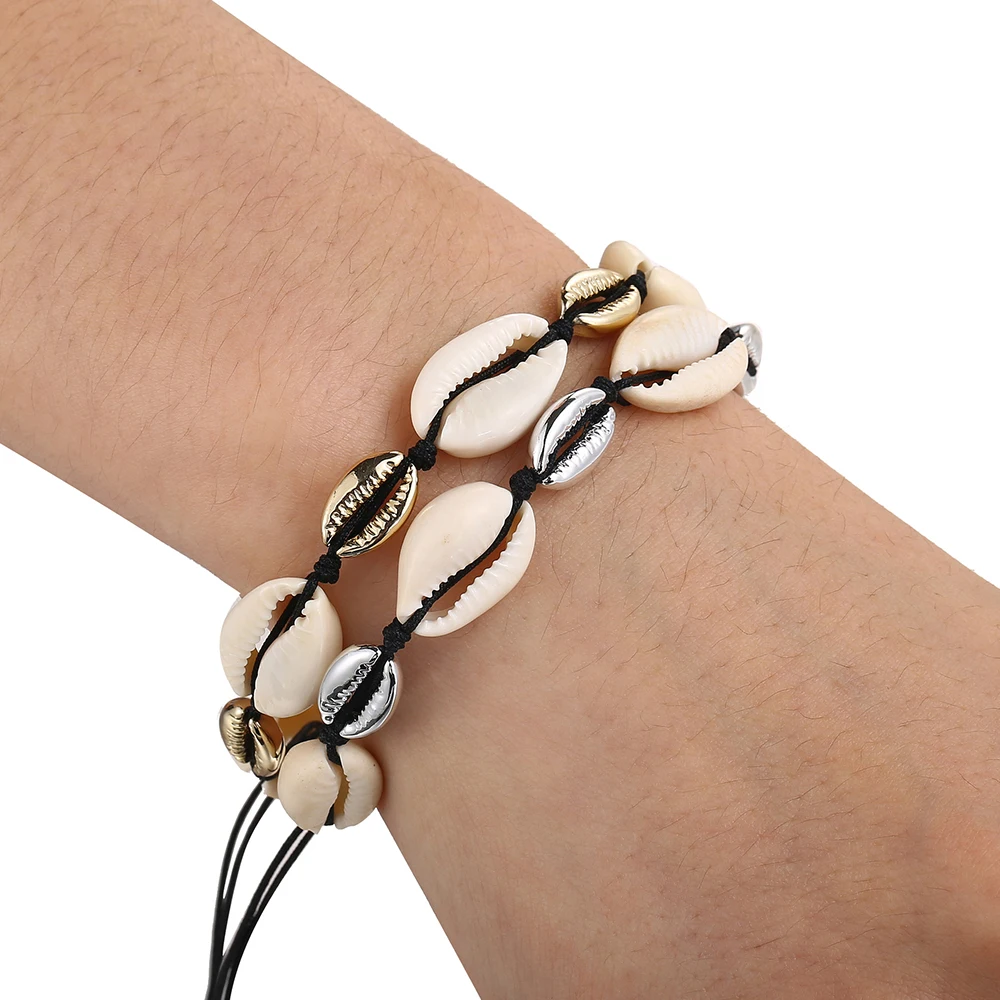 Unisex Bracelet Fashion Jewelry Shell Hand-knitted Bracelet Gold Sliver Bohemian Retro Adjustable New 2019 D30
Unisex Bracelet Fashion Jewelry Shell Hand-knitted Bracelet Gold Sliver Bohemian Retro Adjustable New 2019 D30