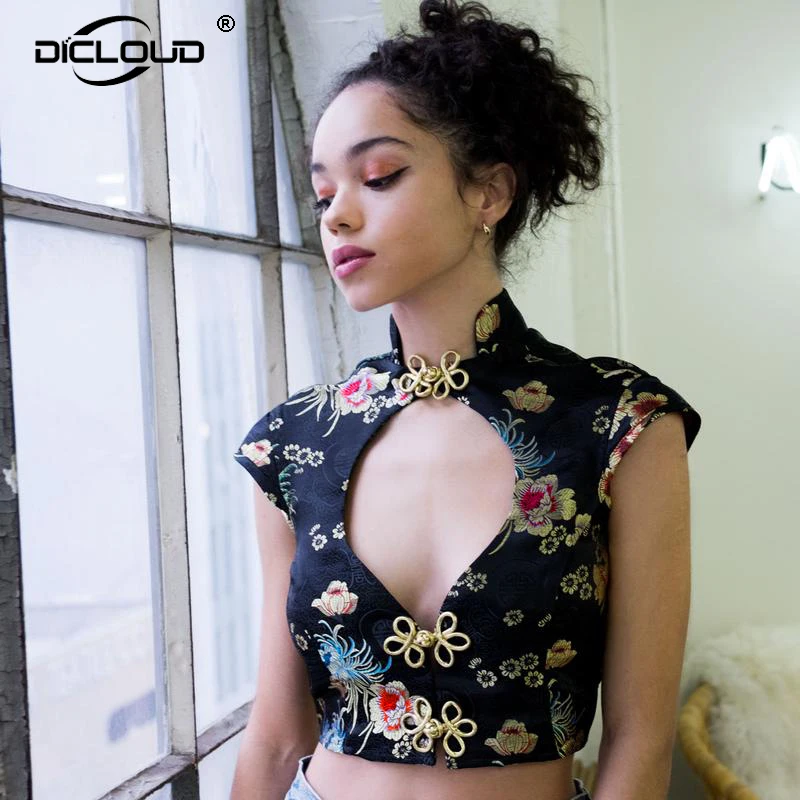 Harajuku Floral Embroidery T Shirt Women Chinese Style Buckle Crop Top Retro Summer Tops Sexy Hollow Out Tshirt Party Club Tees
Harajuku Floral Embroidery T Shirt Women Chinese Style Buckle Crop Top Retro Summer Tops Sexy Hollow Out Tshirt Party Club Tees