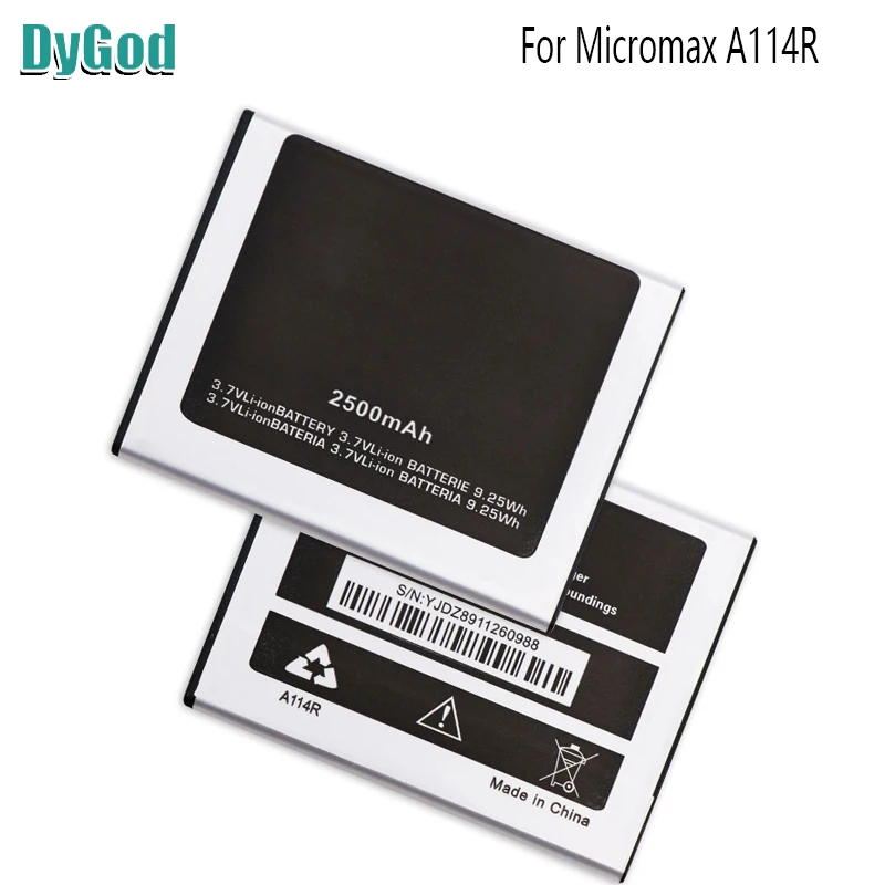 DyGod 2500mAh For Micromax A114R Extreme Replacement Battery For Micromax A114R Bateria Batterie Cell Mobile Phone Batteries
DyGod 2500mAh For Micromax A114R Extreme Replacement Battery For Micromax A114R Bateria Batterie Cell Mobile Phone Batteries