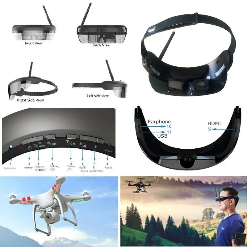 Wireless FPV Goggles Vision-730S 5.8G 40CH 98 Inch Display 3D Video Glasses VR Virtual Reality Glasses Eye care Classes
Wireless FPV Goggles Vision-730S 5.8G 40CH 98 Inch Display 3D Video Glasses VR Virtual Reality Glasses Eye care Classes