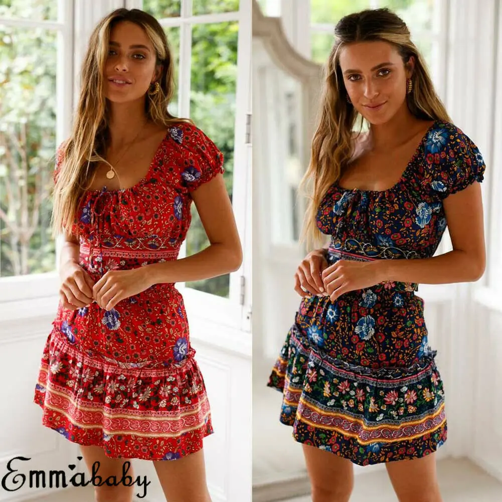 Women Boho Floral Clothes Set Crop Top+Mini Skirt Party Evening Summer Beach Holiday Sundress Short Sleeve Print Set
Women Boho Floral Clothes Set Crop Top+Mini Skirt Party Evening Summer Beach Holiday Sundress Short Sleeve Print Set