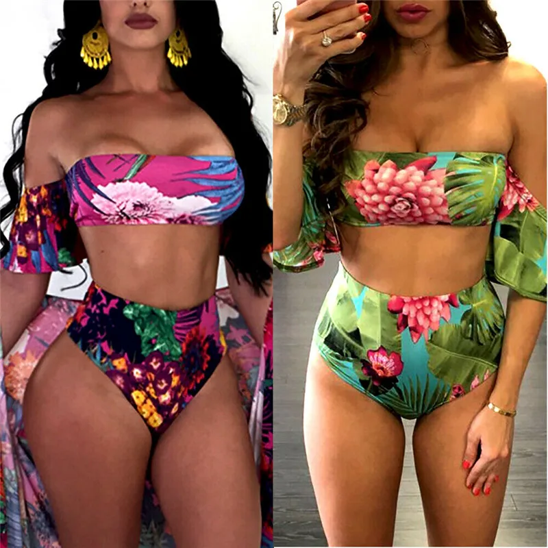 Women High Waist Swimwear 2019 Sexy Short Sleeve Bikini Set Push-up Bathing Suit Vintage Floral Printing Women's Swimming Suit
Women High Waist Swimwear 2019 Sexy Short Sleeve Bikini Set Push-up Bathing Suit Vintage Floral Printing Women's Swimming Suit