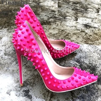 Sexy Rivets Pointed Toe High Heel Pumps red Patent Leather Party Shoes Fashion Stilettos Heels Shallow Women Shoes Wedding Shoes
Sexy Rivets Pointed Toe High Heel Pumps red Patent Leather Party Shoes Fashion Stilettos Heels Shallow Women Shoes Wedding Shoes