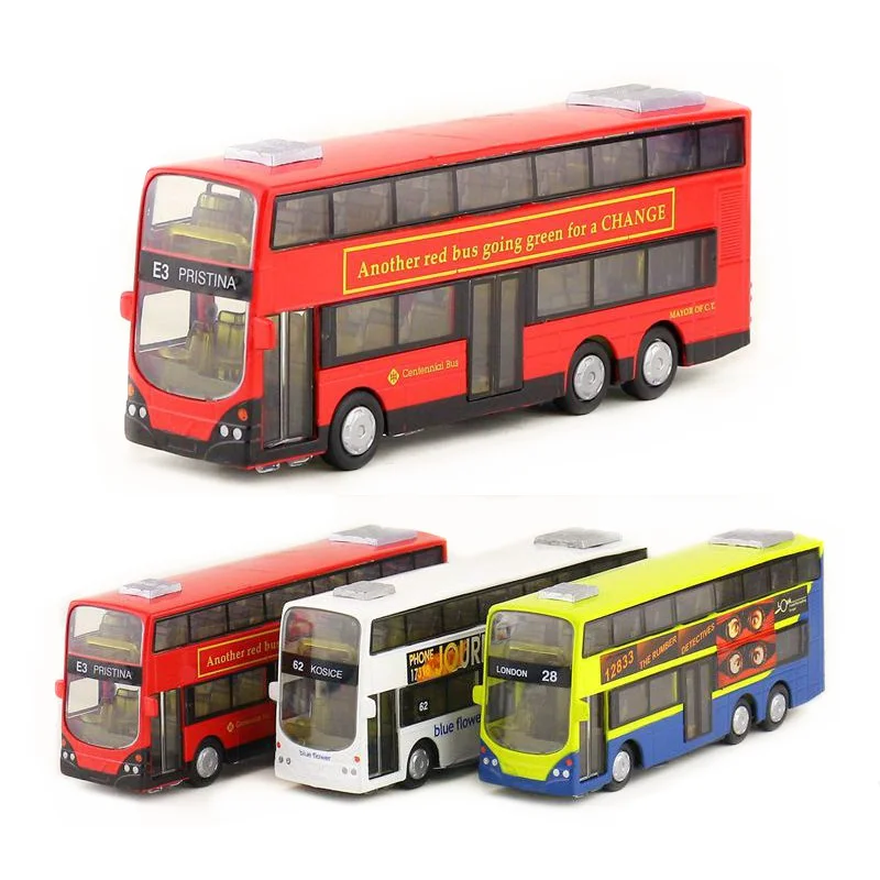 Фото НОВАЯ литая металлическая игрушка/двухслойный автобус Lundon City для осмотра