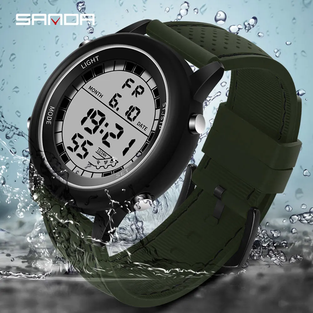 SANDA Man Army Military Silicone Wristwatch Fashion Men Sport Casual LED Digital Watches Clock Hodinky Ceasuri Relogio Masculino
SANDA Man Army Military Silicone Wristwatch Fashion Men Sport Casual LED Digital Watches Clock Hodinky Ceasuri Relogio Masculino