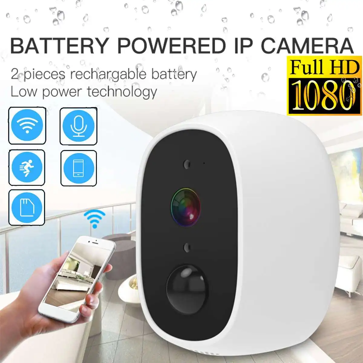 NEW 100% Wire Free 1080P Battery Operated Security IP Camera Wifi Waterproof Cam Waterproof CCTV Indoor Outdoor IR Record Audio
NEW 100% Wire Free 1080P Battery Operated Security IP Camera Wifi Waterproof Cam Waterproof CCTV Indoor Outdoor IR Record Audio