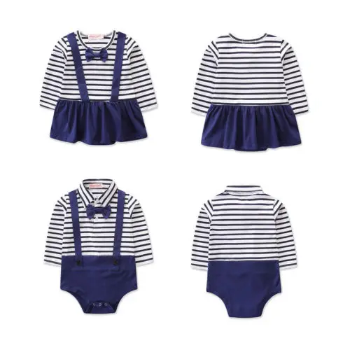 Newborn Baby Girl Boy Navy Striped Long Sleeve Patchwork Bowknot Bodysuit Jumpsuit Outfits Clothes
Newborn Baby Girl Boy Navy Striped Long Sleeve Patchwork Bowknot Bodysuit Jumpsuit Outfits Clothes