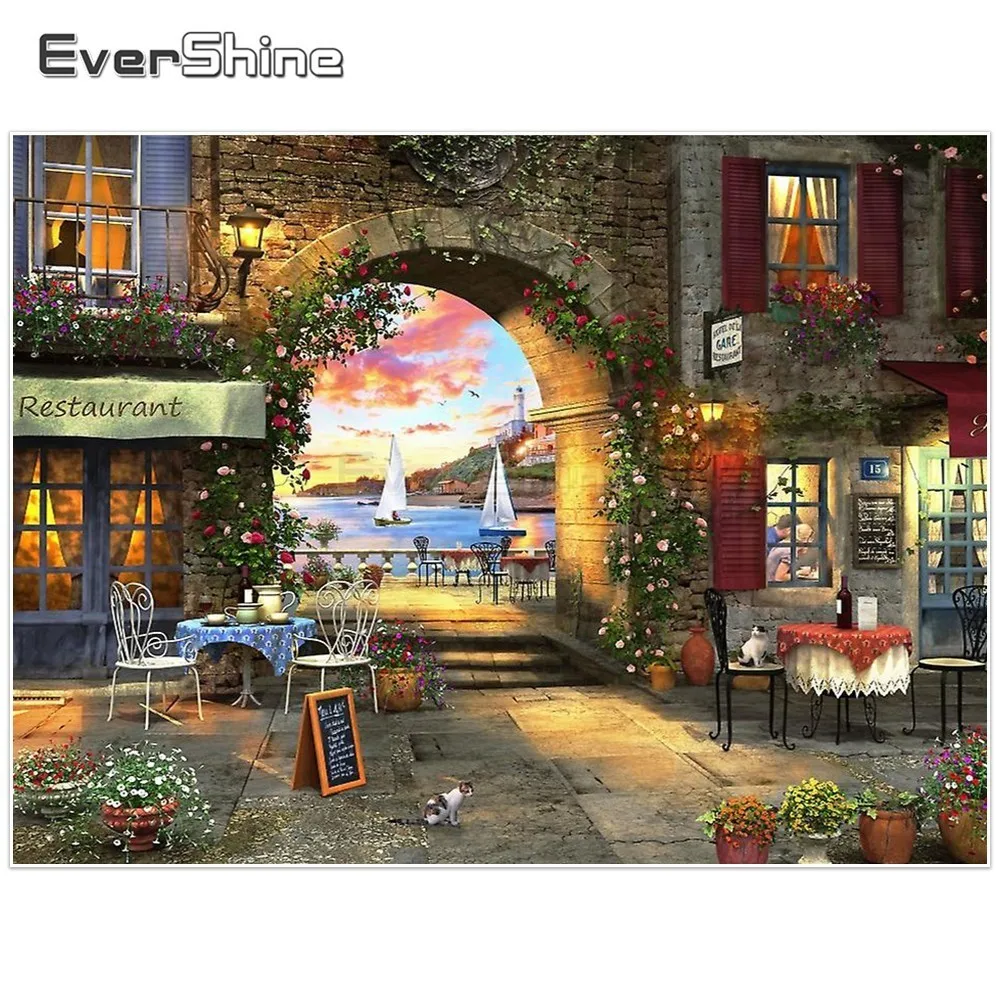 EverShine 5D DIY Diamond Painting Full Square Restaurant Diamond Embroidery Scenery Cross Stitch Mosaic Picture Of Rhinestones
EverShine 5D DIY Diamond Painting Full Square Restaurant Diamond Embroidery Scenery Cross Stitch Mosaic Picture Of Rhinestones
