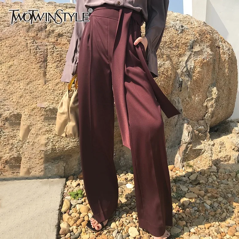 TWOTWINSTYLE Vintage Bandage Women Pants High Waist Solid Big Size Long Trousers Female Spring 2019 Fashion Clothes New
TWOTWINSTYLE Vintage Bandage Women Pants High Waist Solid Big Size Long Trousers Female Spring 2019 Fashion Clothes New