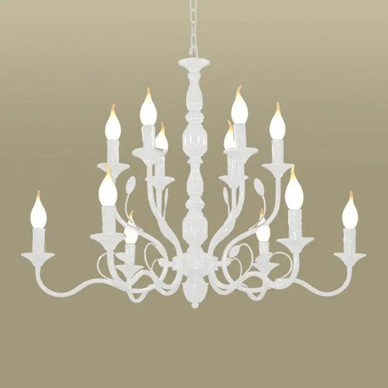 Home Iron White Chandeliers Lighting Led Kitchen Fixtures For