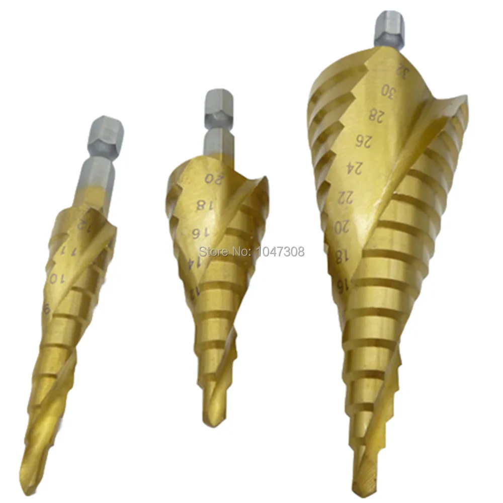 3pcs Impact Driver Step Drill Bit Step Bits Reamer Spiral Flute 1/4" Titanium Step Cone Drill Bit Wood Plastic Reamer Cutter
3pcs Impact Driver Step Drill Bit Step Bits Reamer Spiral Flute 1/4" Titanium Step Cone Drill Bit Wood Plastic Reamer Cutter
