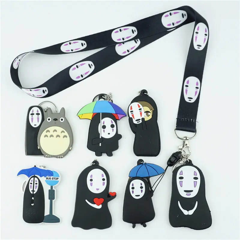 

Spirited Away Kaonashi No Face Faceless Neck Strap Lanyards for keys ID Card Mobile Phone Strap USB Badge Holder Rope Key Chain