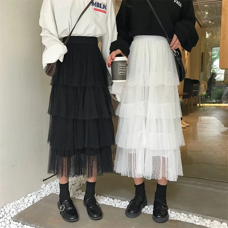 Han edition temperament, long a word skirt of tall waist wave point net yarn skirts students
Han edition temperament, long a word skirt of tall waist wave point net yarn skirts students