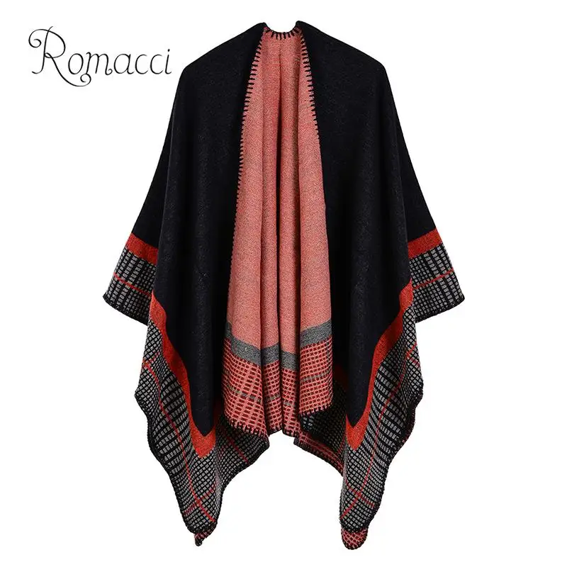 Vintage Women Knitted Shawl Poncho Faux Cashmere Plaid Stripes blanket scarf Open Front Autumn Winter Warm Cape echarpe 2019
Vintage Women Knitted Shawl Poncho Faux Cashmere Plaid Stripes blanket scarf Open Front Autumn Winter Warm Cape echarpe 2019