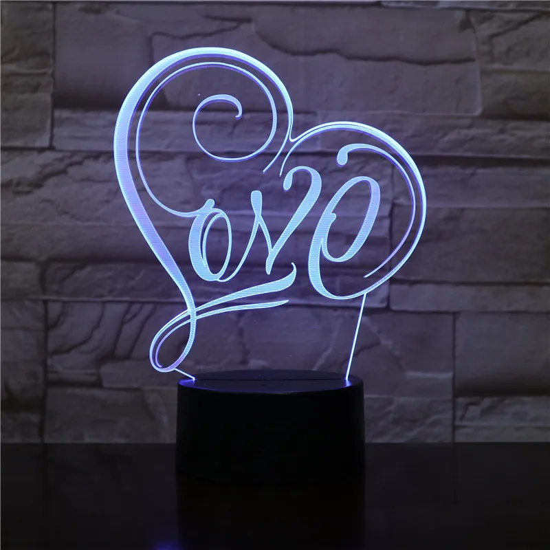 3D светодиодный ночсветильник Love Heart, лампа с 7 изменениями цвета, настольная лампа для дня рождения девушки, новогодний подарок, Прямая поставка 2426
3D светодиодный ночсветильник Love Heart, лампа с 7 изменениями цвета, настольная лампа для дня рождения девушки, новогодний подарок, Прямая поставка 2426