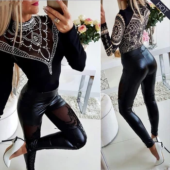Fashion Women High Waiste Lace PU Leather Wet Look Patchwork Sexy Lace up Leggings Ladies Pants Trousers
Fashion Women High Waiste Lace PU Leather Wet Look Patchwork Sexy Lace up Leggings Ladies Pants Trousers