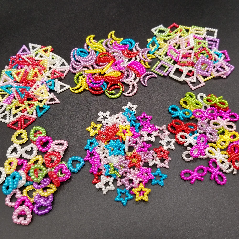 100pcs Mix Color Imitation Pearls Loose Beads Craft Scrapbook Decoration Bowknot/Star/Moon/Heart for DIY Jewelry Bracelet Making
100pcs Mix Color Imitation Pearls Loose Beads Craft Scrapbook Decoration Bowknot/Star/Moon/Heart for DIY Jewelry Bracelet Making