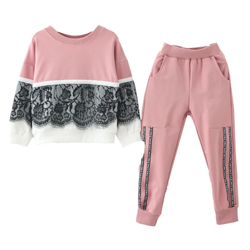 Spring Children Suits New Style Girls Sports Clothes Sets 2pcs Lace Design Splice And Solid Color Pants Clothes Sets Kids
Spring Children Suits New Style Girls Sports Clothes Sets 2pcs Lace Design Splice And Solid Color Pants Clothes Sets Kids