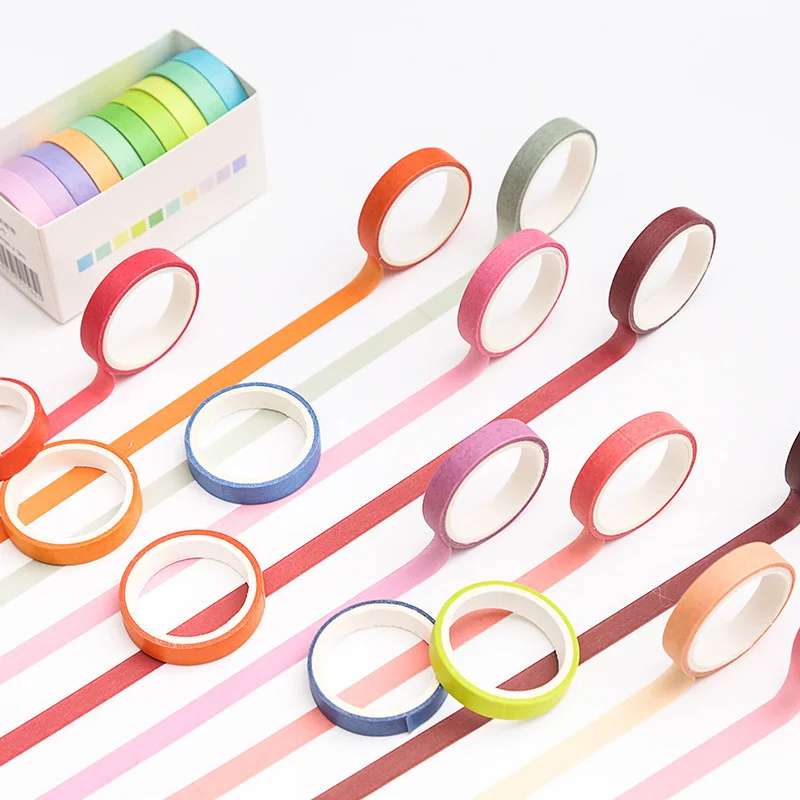 10Pcs/Set Kawaii Colorful Washi Tape Set Cute Masking Tape Decorative Adhesive Tape For Kids Scrapbooking Diary Photos Albums
10Pcs/Set Kawaii Colorful Washi Tape Set Cute Masking Tape Decorative Adhesive Tape For Kids Scrapbooking Diary Photos Albums