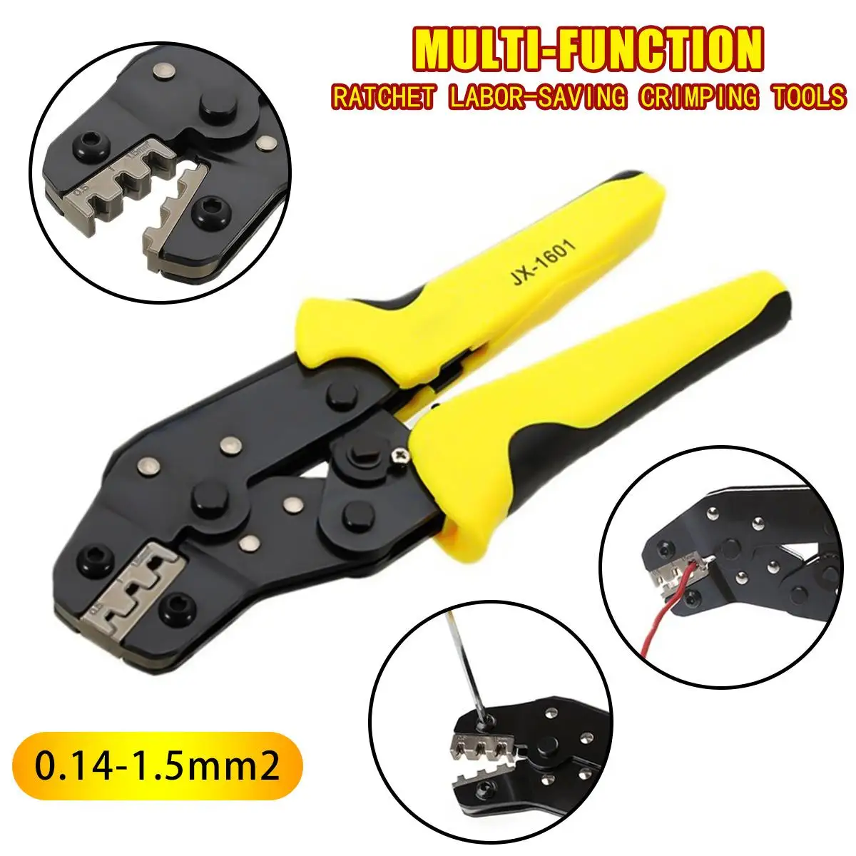 Doersupp Wire Crimpers Engineering Ratchet Terminal Crimping Pliers 3.96 to 6.3mm 26-16AWG Hand Tools EU Type
Doersupp Wire Crimpers Engineering Ratchet Terminal Crimping Pliers 3.96 to 6.3mm 26-16AWG Hand Tools EU Type