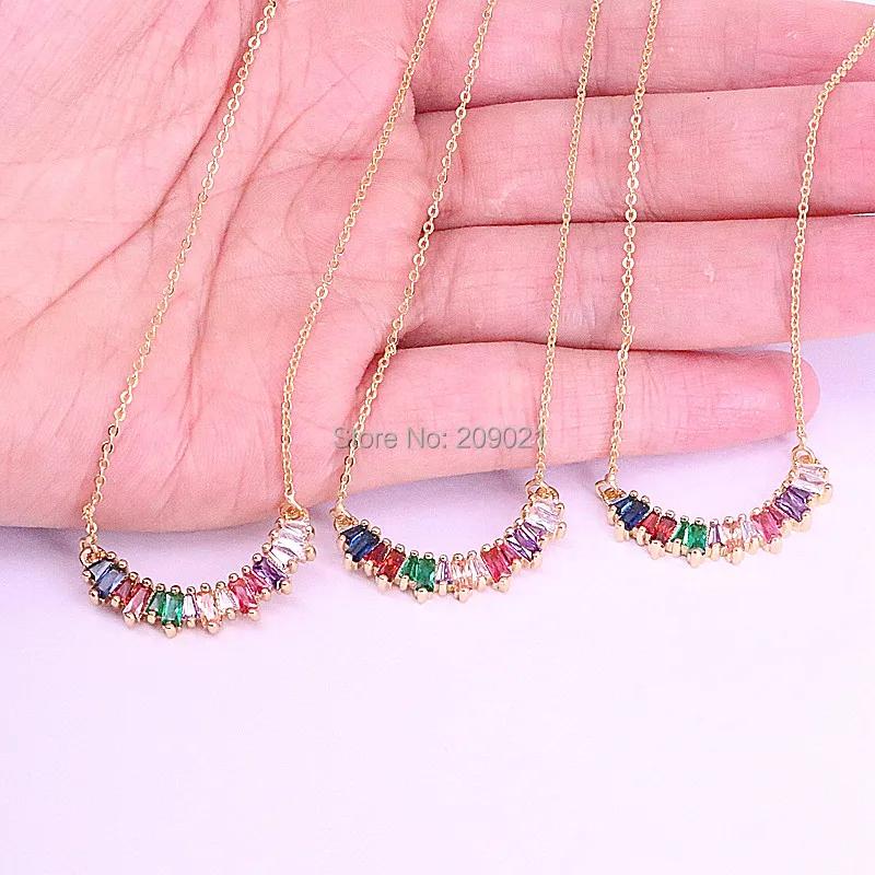 10Pcs Fashion copper Shining CZ Crystal Micro Paved charm necklace beautiful pendant necklace For Women Party Gift
10Pcs Fashion copper Shining CZ Crystal Micro Paved charm necklace beautiful pendant necklace For Women Party Gift