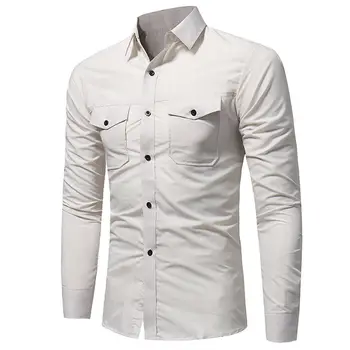 Luxury Mens Long Sleeve Solid Shirts Male Slim Fitness Work Business Smart Casual Pockets Button shirt Stylish Dress Shirt New
Luxury Mens Long Sleeve Solid Shirts Male Slim Fitness Work Business Smart Casual Pockets Button shirt Stylish Dress Shirt New