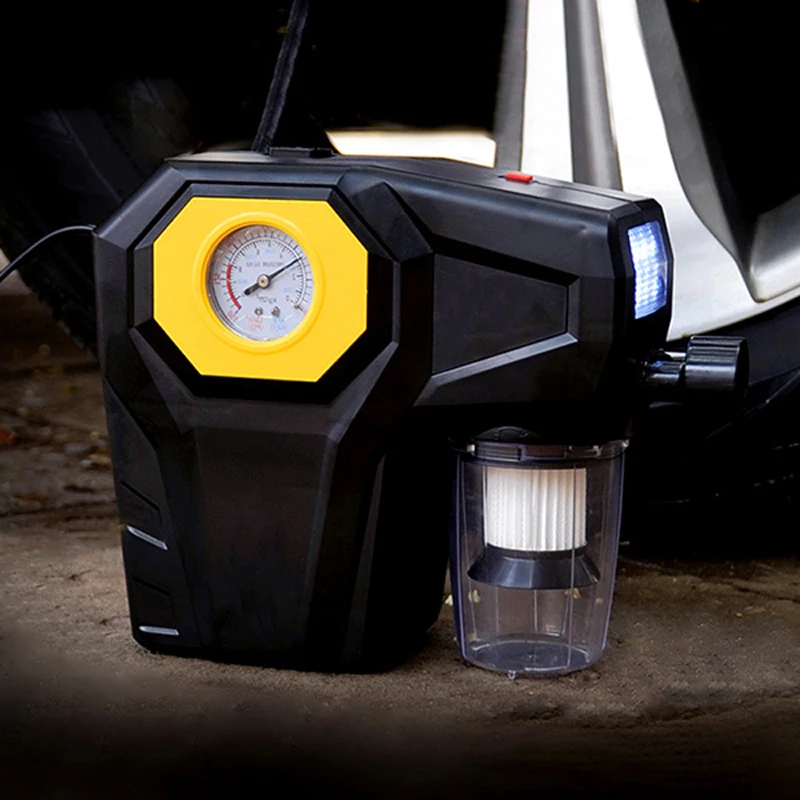 12v Car Tyre Inflator Portable Four-in-one Air Compressor Pump Vacuum Cleaner Emergency Lighting Tire Pressure Measurement
12v Car Tyre Inflator Portable Four-in-one Air Compressor Pump Vacuum Cleaner Emergency Lighting Tire Pressure Measurement