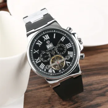 Chronograph Men's Watch Mechanical Automiatic Movement Tourbillon Roman Numerals Display Men's Genuine Leather Wristwatches
Chronograph Men's Watch Mechanical Automiatic Movement Tourbillon Roman Numerals Display Men's Genuine Leather Wristwatches