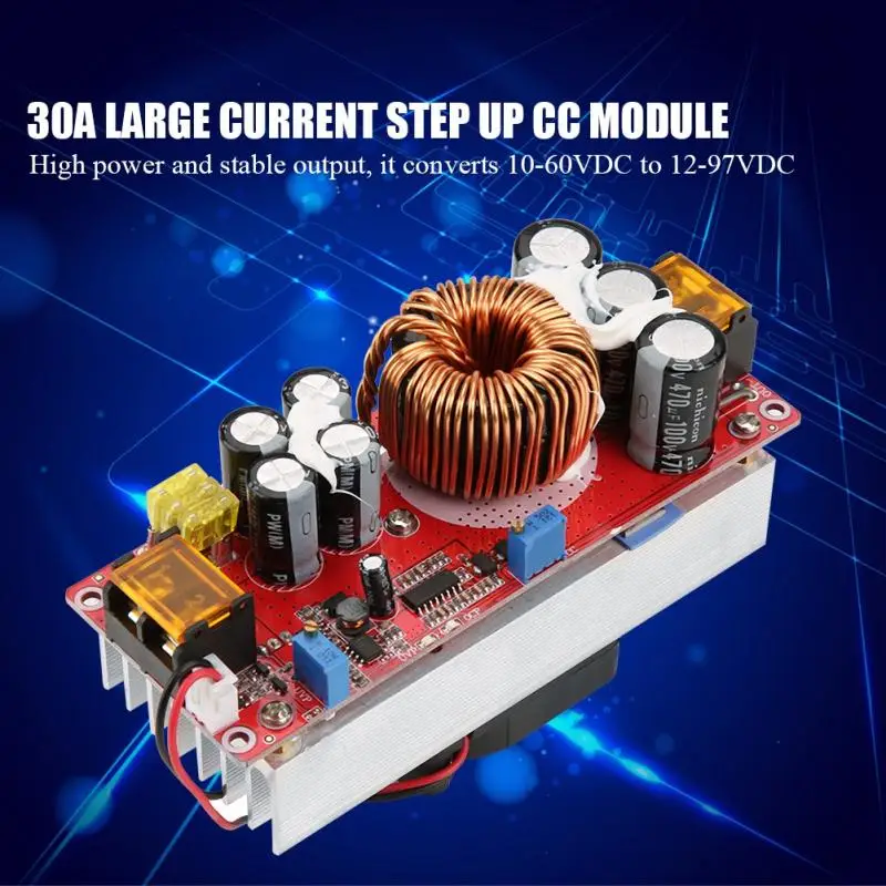 Step Up Constant Current Module DC-DC 10-60V to 12-97V 1500W 30A Voltage Step Up Converter Boost CC CV Power Supply Module
Step Up Constant Current Module DC-DC 10-60V to 12-97V 1500W 30A Voltage Step Up Converter Boost CC CV Power Supply Module