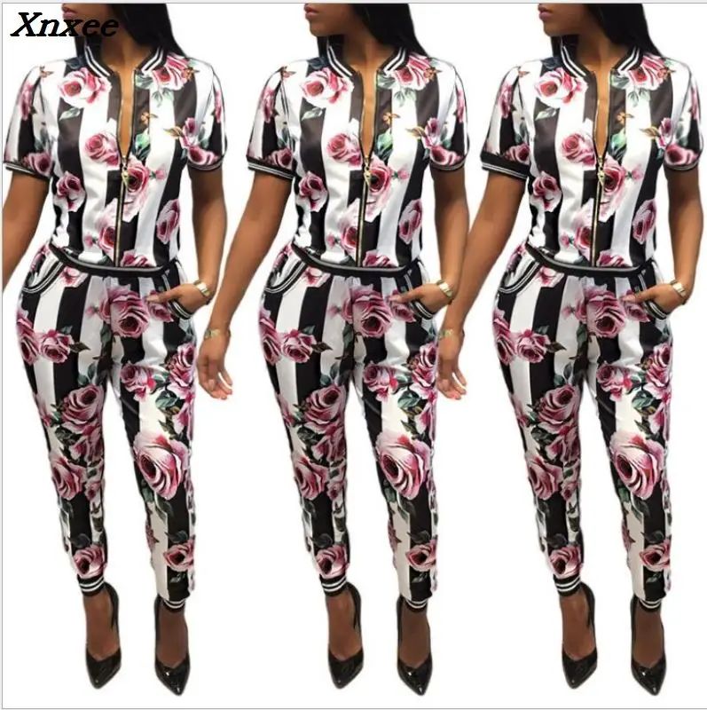 Women's set casual tracksuit two pieces printing set short sleeve sweatshirt tops + pants set suits Xnxee
Women's set casual tracksuit two pieces printing set short sleeve sweatshirt tops + pants set suits Xnxee