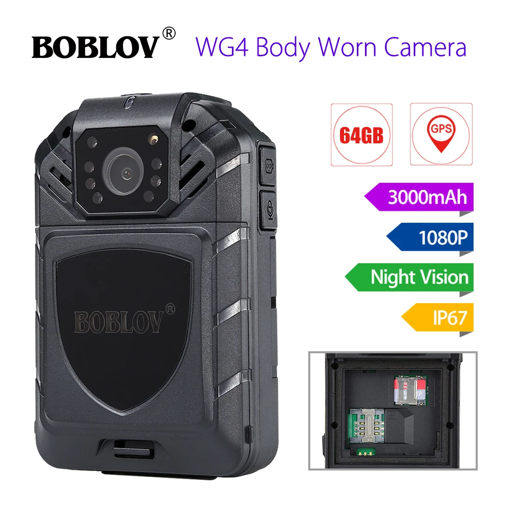 BOBLOV WG4 64G Wearable Security Body Camera WiFi 4G/3G GPS Body Worn Camera Night Vision 1080P Police Video Cam Extra Battery
BOBLOV WG4 64G Wearable Security Body Camera WiFi 4G/3G GPS Body Worn Camera Night Vision 1080P Police Video Cam Extra Battery