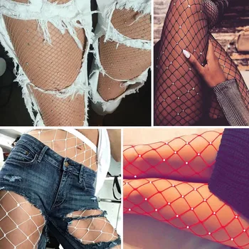 Women Crystal Rhinestone Big Fishnet Tights sexy lace Pantyhose Thigh High Stockings Elastic Hollow Out Mesh net Stockings
Women Crystal Rhinestone Big Fishnet Tights sexy lace Pantyhose Thigh High Stockings Elastic Hollow Out Mesh net Stockings