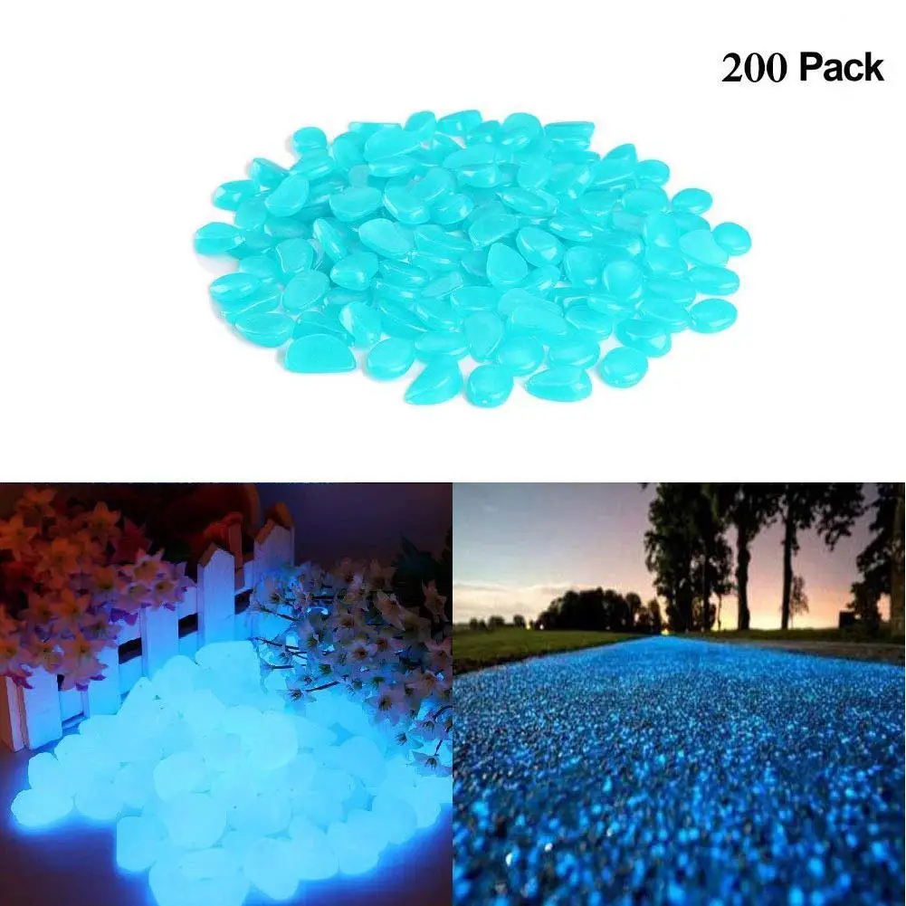 200Pcs Luminous Cobblestone for Walkway Garden Fish Tank Lawn Aquarium Gravel Decorations Yard Decor |