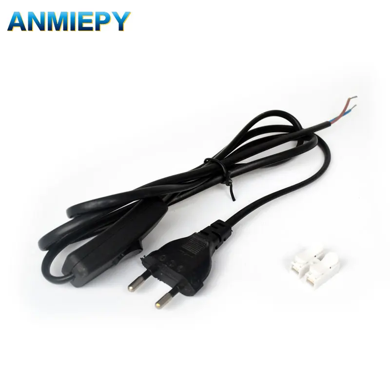 1.5m 2 core power supply line lamp connector with switch LED lamp socket EU plug connection Cord Cable 220V 110V
1.5m 2 core power supply line lamp connector with switch LED lamp socket EU plug connection Cord Cable 220V 110V