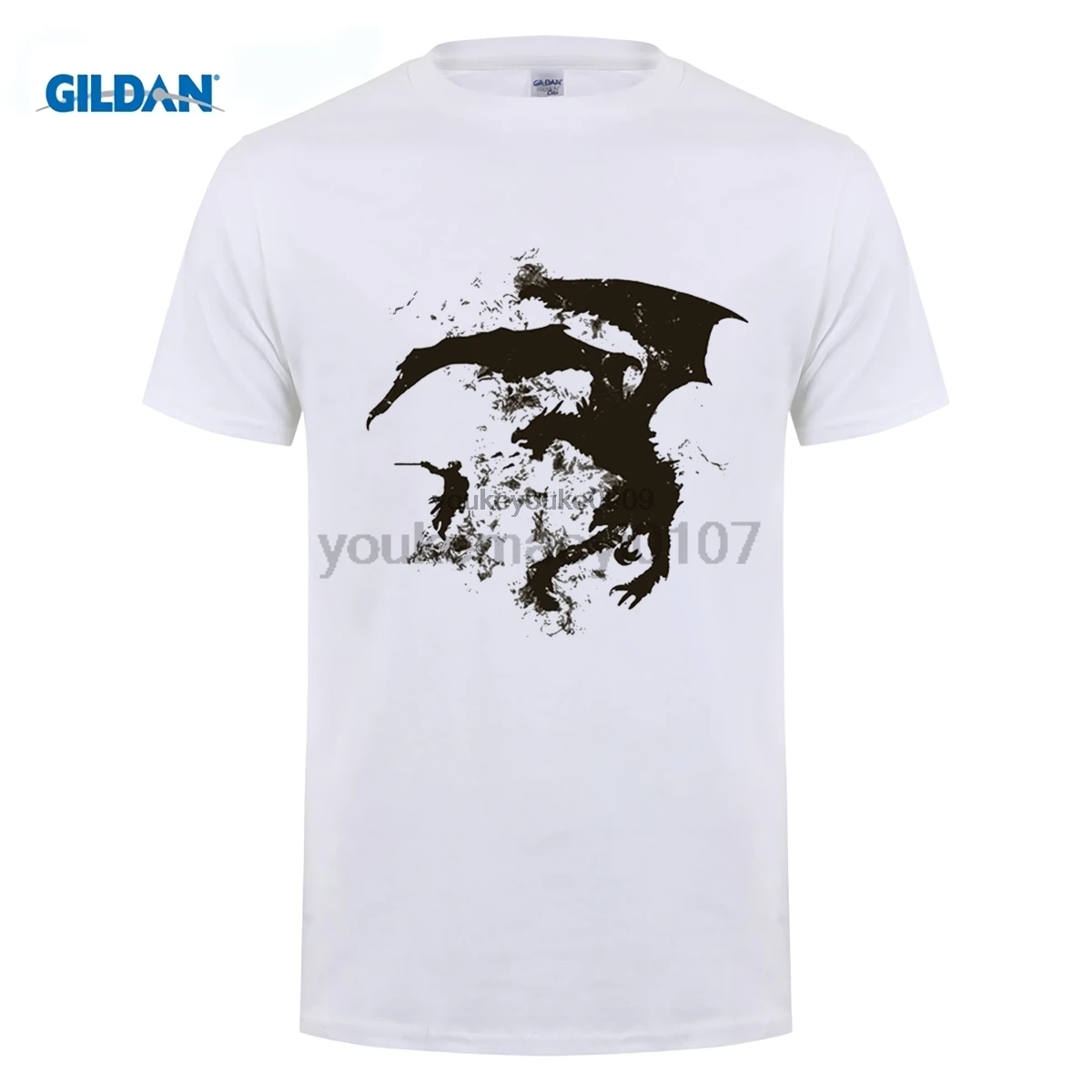 GILDAN Funky T Shirts Skyrim Dragon Fight Cooltexture B&W Dragon Male Tees Short Sleeve Clothes Personality Youth Men's Formal
GILDAN Funky T Shirts Skyrim Dragon Fight Cooltexture B&W Dragon Male Tees Short Sleeve Clothes Personality Youth Men's Formal