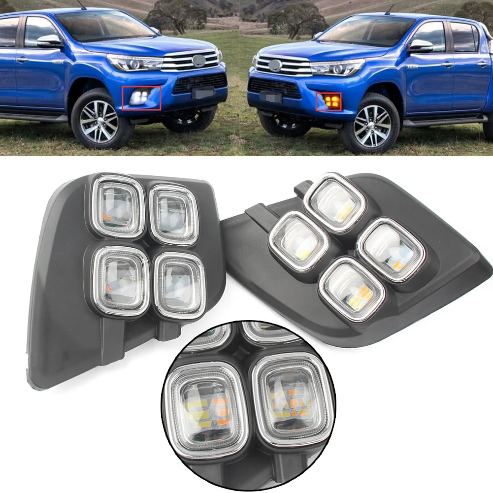 Светодиодные дневные ходовые огни DRL Противотуманные фары для Toyota Hilux Vigo Revo 2015 2016 2017
Светодиодные дневные ходовые огни DRL Противотуманные фары для Toyota Hilux Vigo Revo 2015 2016 2017
