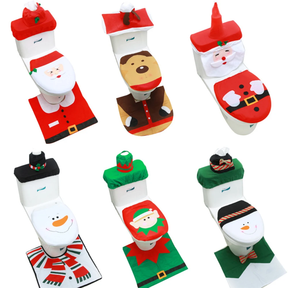 New 3pcs/set Bathroom Toilet Foot Pad Seat Cover Cap Christmas Decorations Happy Santa Toilet Seat Cover With Rug Accessories
New 3pcs/set Bathroom Toilet Foot Pad Seat Cover Cap Christmas Decorations Happy Santa Toilet Seat Cover With Rug Accessories