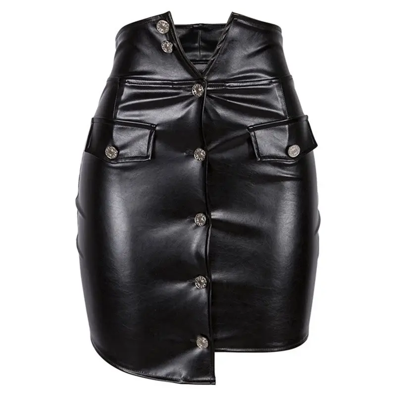 Women Faux Leather Skirt High Waist Spring Goth Sexy Bodycon Buttons PU Black Punk Street Hipster Ladies Club Wear Mini Skirts
Women Faux Leather Skirt High Waist Spring Goth Sexy Bodycon Buttons PU Black Punk Street Hipster Ladies Club Wear Mini Skirts