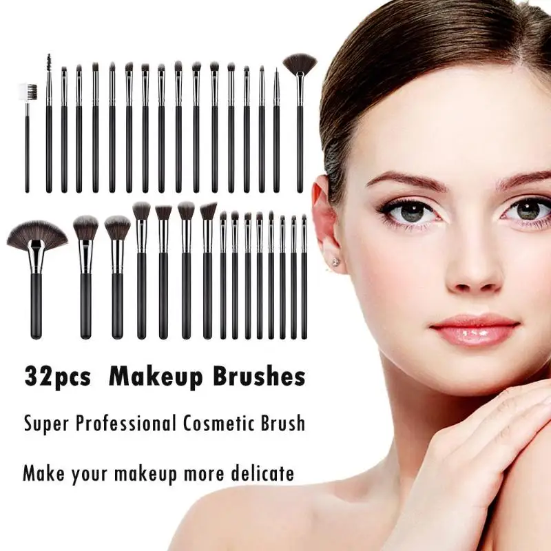 32pcs Pro Makeup Brushes Set Wood Handle Eyeshadow Foundation Blush Loose Powder Brushes Makeup Brushes Kit Cosmetic Tools
32pcs Pro Makeup Brushes Set Wood Handle Eyeshadow Foundation Blush Loose Powder Brushes Makeup Brushes Kit Cosmetic Tools