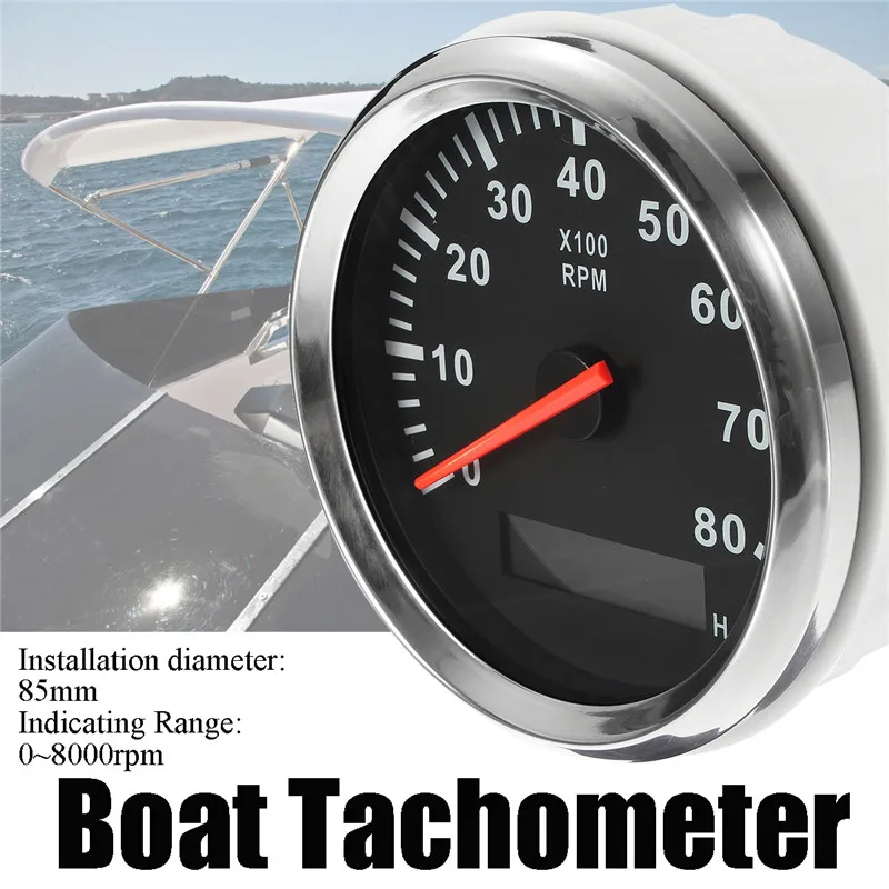 Boat Tachometer Marine Tacho Meter Gauge LCD Hourmeter 12V/24V 8000 RPM 85mm Boat Tachometer 
Boat Tachometer Marine Tacho Meter Gauge LCD Hourmeter 12V/24V 8000 RPM 85mm Boat Tachometer
