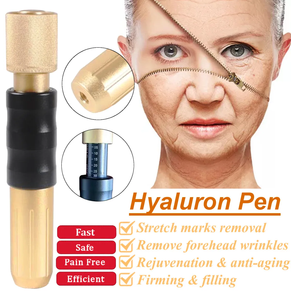 0.3ml Hyaluronic Injection Pen Massage Atomizer Pen Kit High Pressure Acid Guns Anti Wrinkle Water Syringe Needle Injection
0.3ml Hyaluronic Injection Pen Massage Atomizer Pen Kit High Pressure Acid Guns Anti Wrinkle Water Syringe Needle Injection