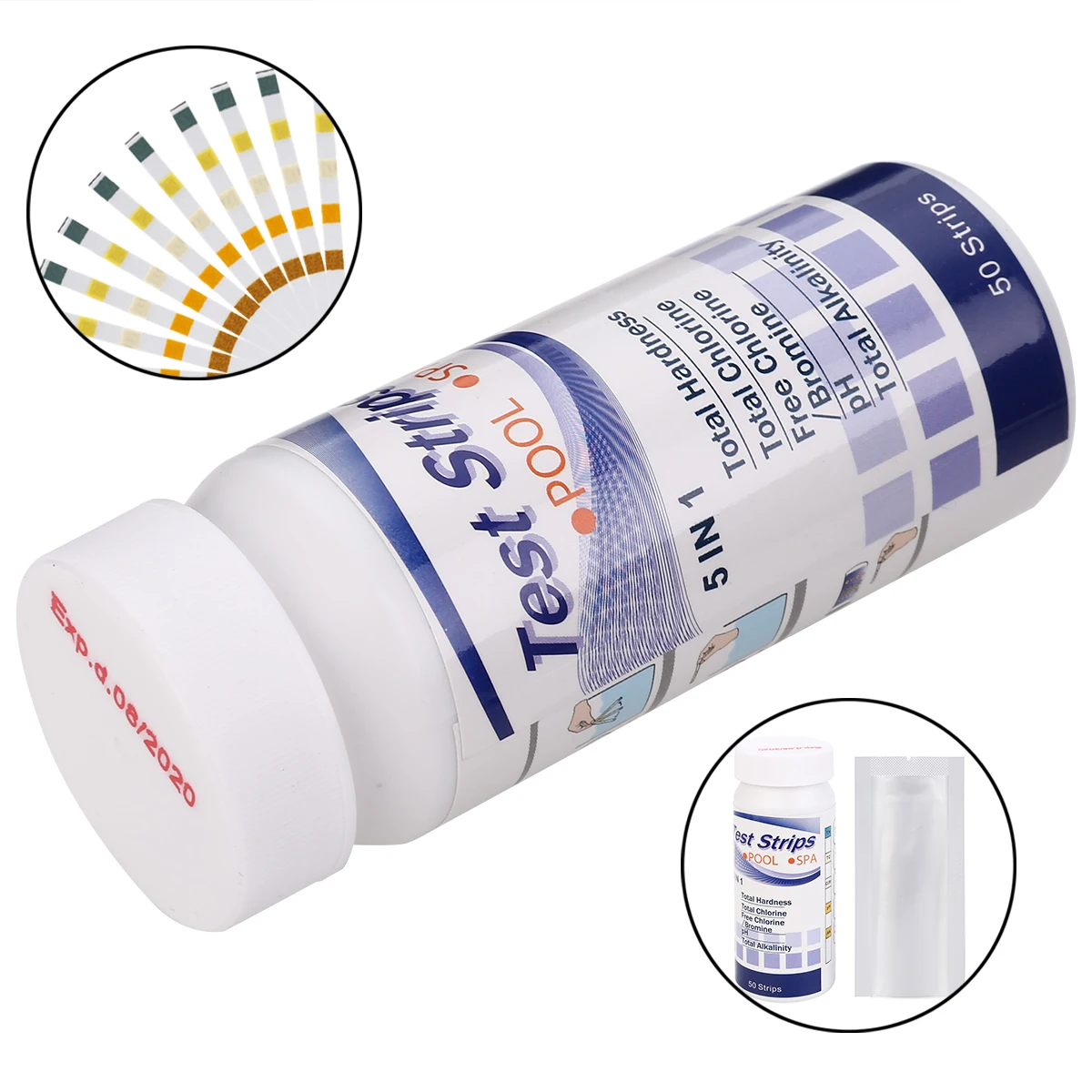 50pcs/box Chlorine Bromine Water Testing Paper PH Alkalinity Hardness 5 in 1 SPA Swimming Pool Water Test Measuring Strips
50pcs/box Chlorine Bromine Water Testing Paper PH Alkalinity Hardness 5 in 1 SPA Swimming Pool Water Test Measuring Strips