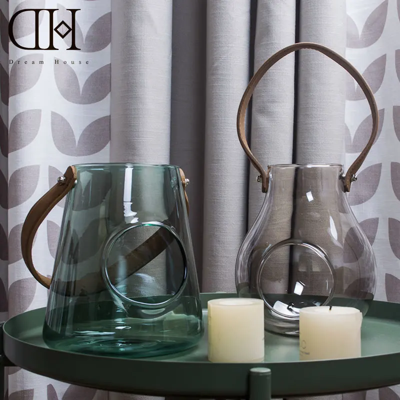Modern glass candle holder with leather belt candlestick home decoration candle lantern wedding decoration candle stand
Modern glass candle holder with leather belt candlestick home decoration candle lantern wedding decoration candle stand