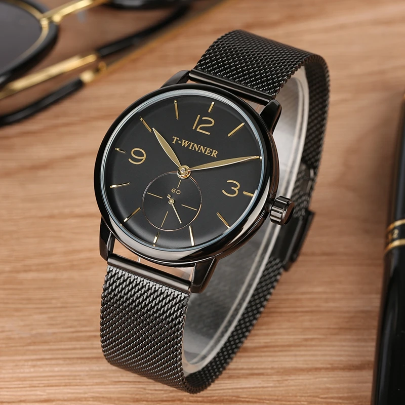 WINNER Watch Mens Minimalist Simple Black Hand Winding Mechanical Clock Male Mesh Stainless Steel Business Watch Top Brand reloj
WINNER Watch Mens Minimalist Simple Black Hand Winding Mechanical Clock Male Mesh Stainless Steel Business Watch Top Brand reloj
