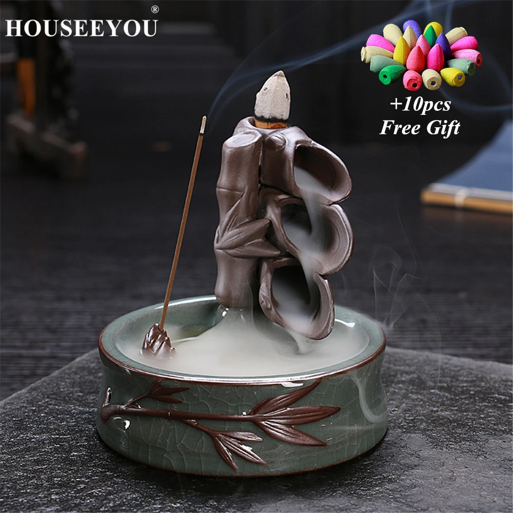 Green Glaze Ceramic Incense Holder Conch Shell Shape Backflow Cone Incense Burner Smoke Waterfall Aroma Censer Home Decor Crafts
Green Glaze Ceramic Incense Holder Conch Shell Shape Backflow Cone Incense Burner Smoke Waterfall Aroma Censer Home Decor Crafts